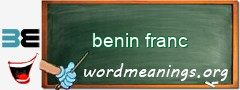 WordMeaning blackboard for benin franc